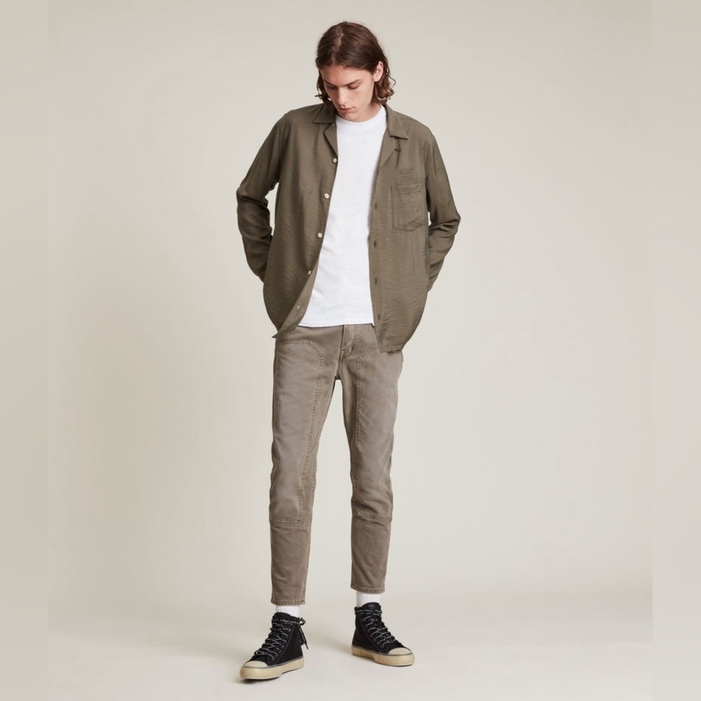 AllSaints Commune Olive Shirt Size L
